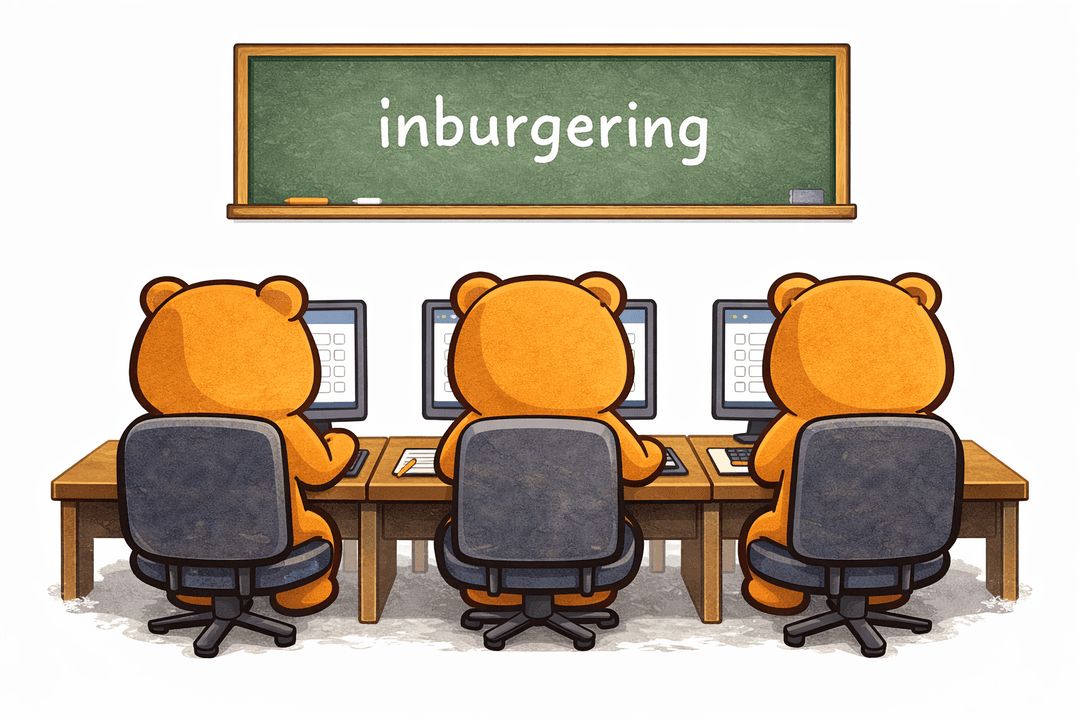 Capybara studying on a computer