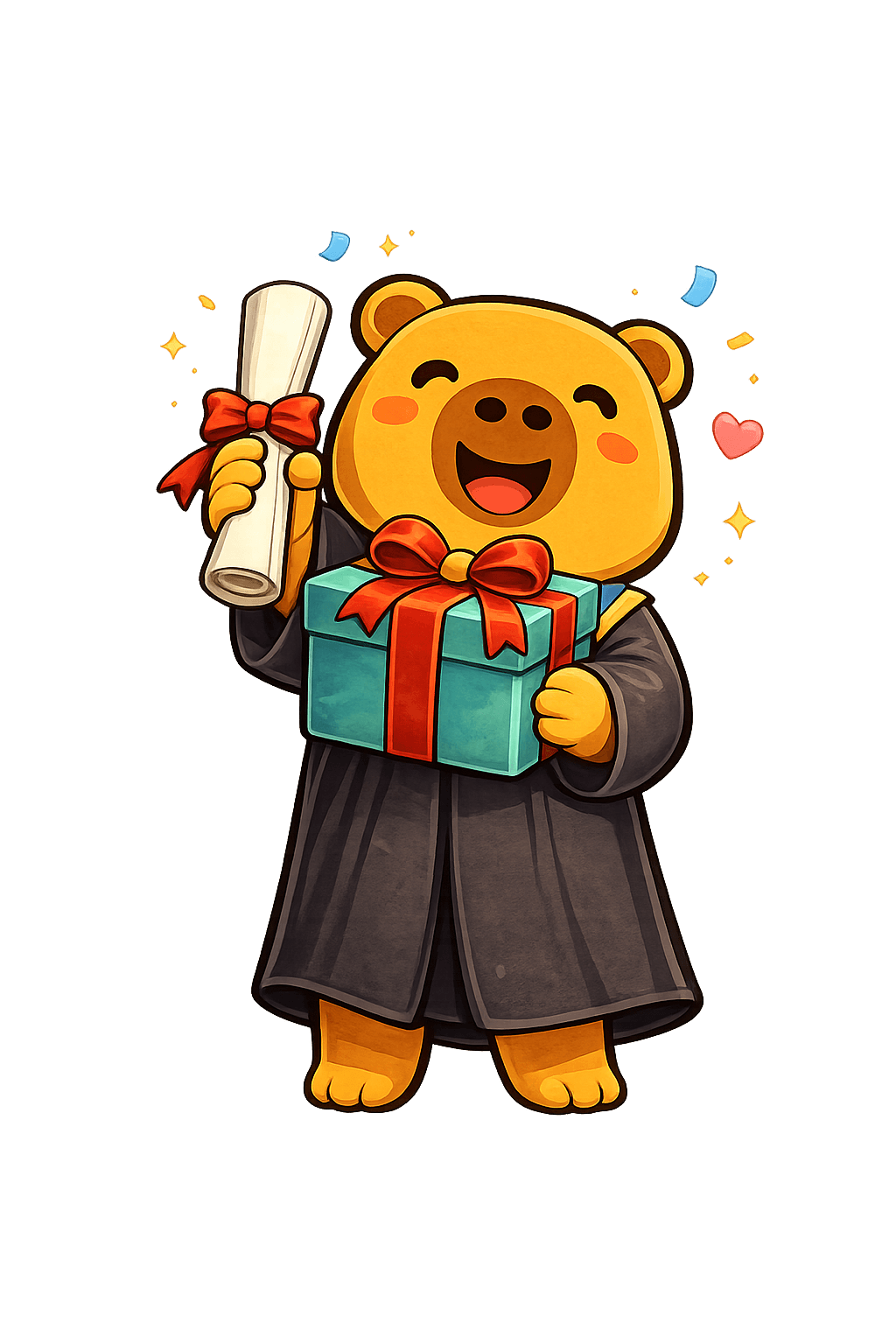 Capybara holding a gift