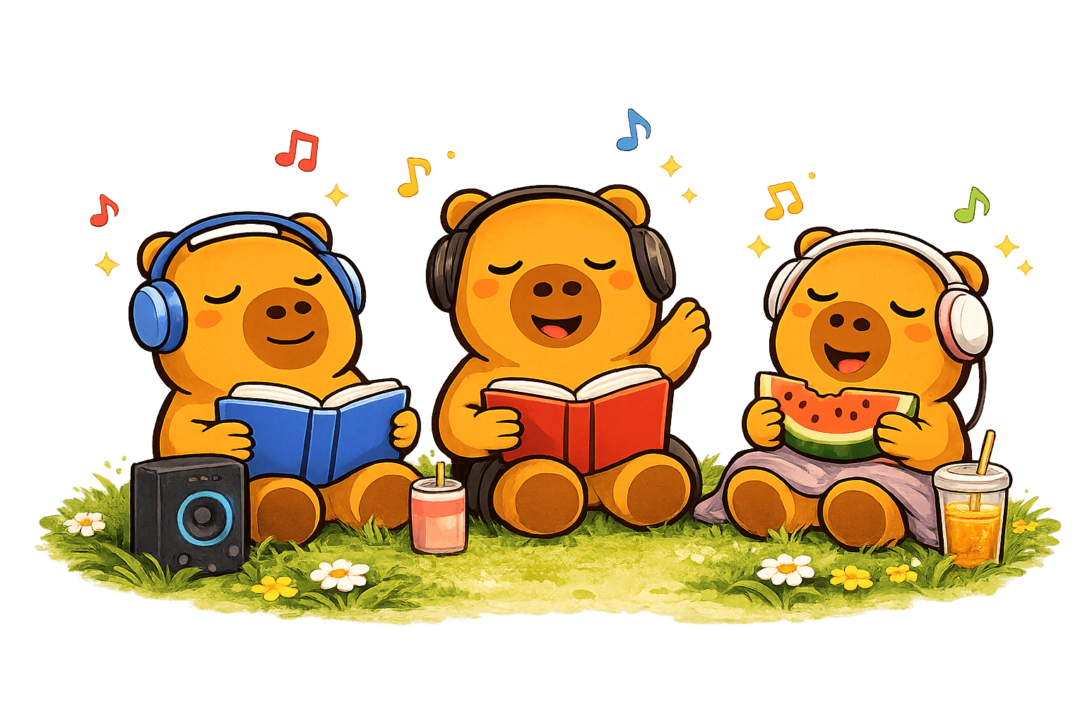 Capybara listening illustration