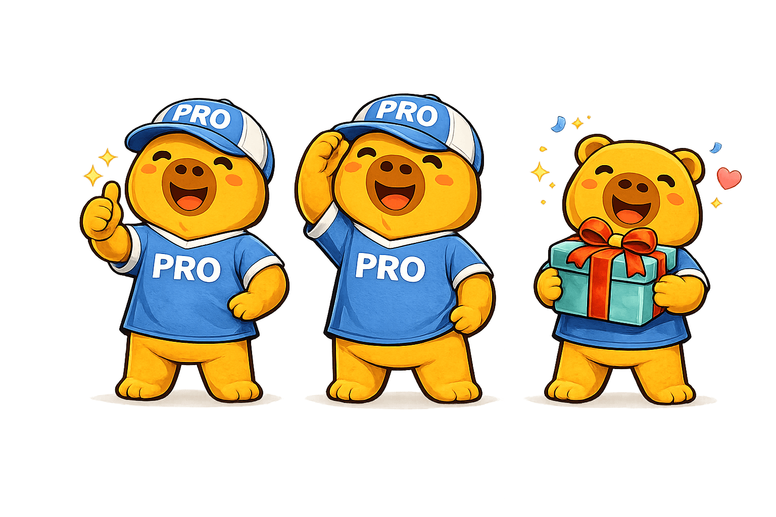 Capybara mascot celebrating Pro access