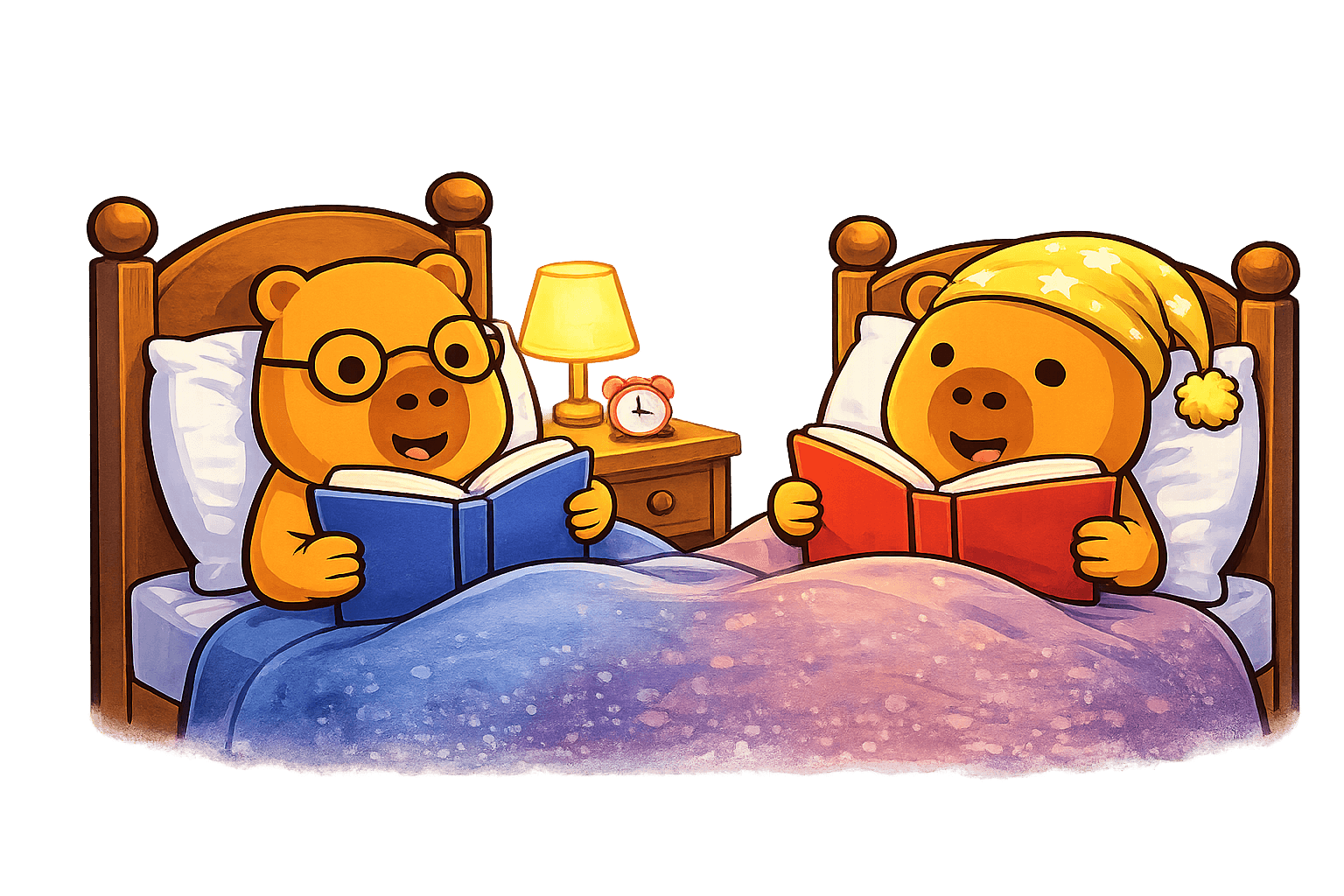 Capybara reading illustration