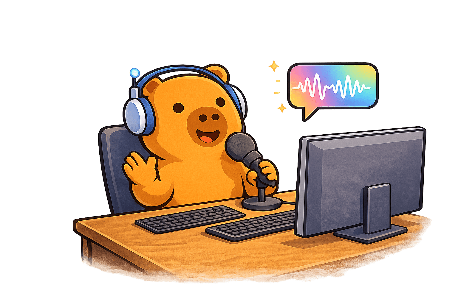 Capybara speaking illustration