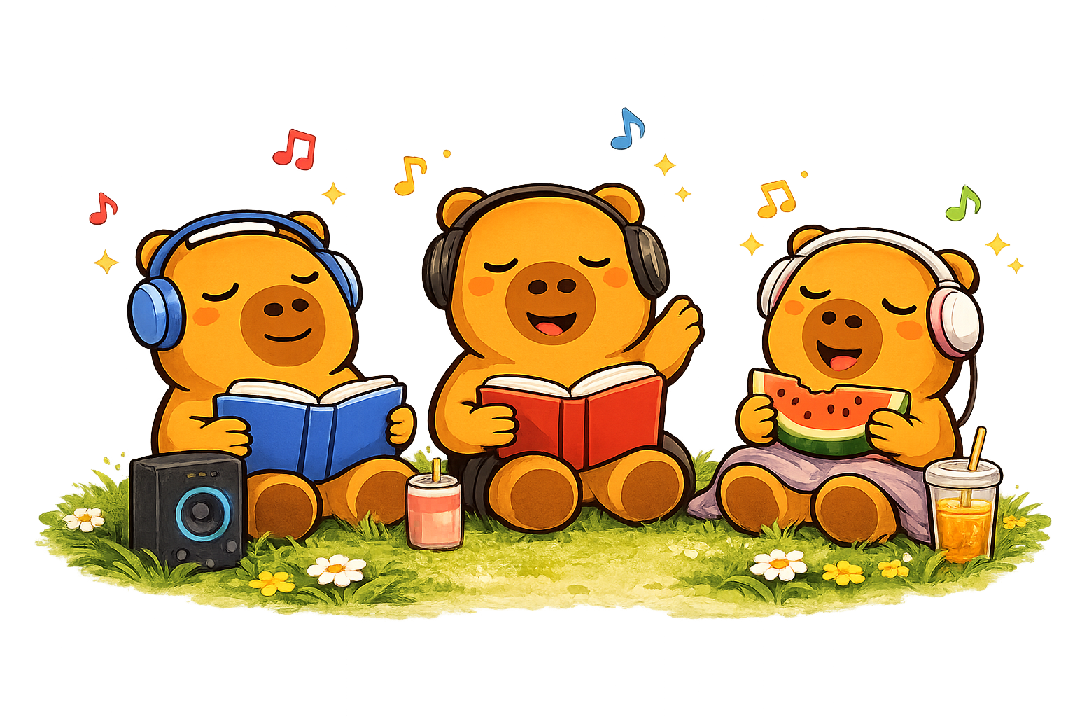 Capybara listening illustration