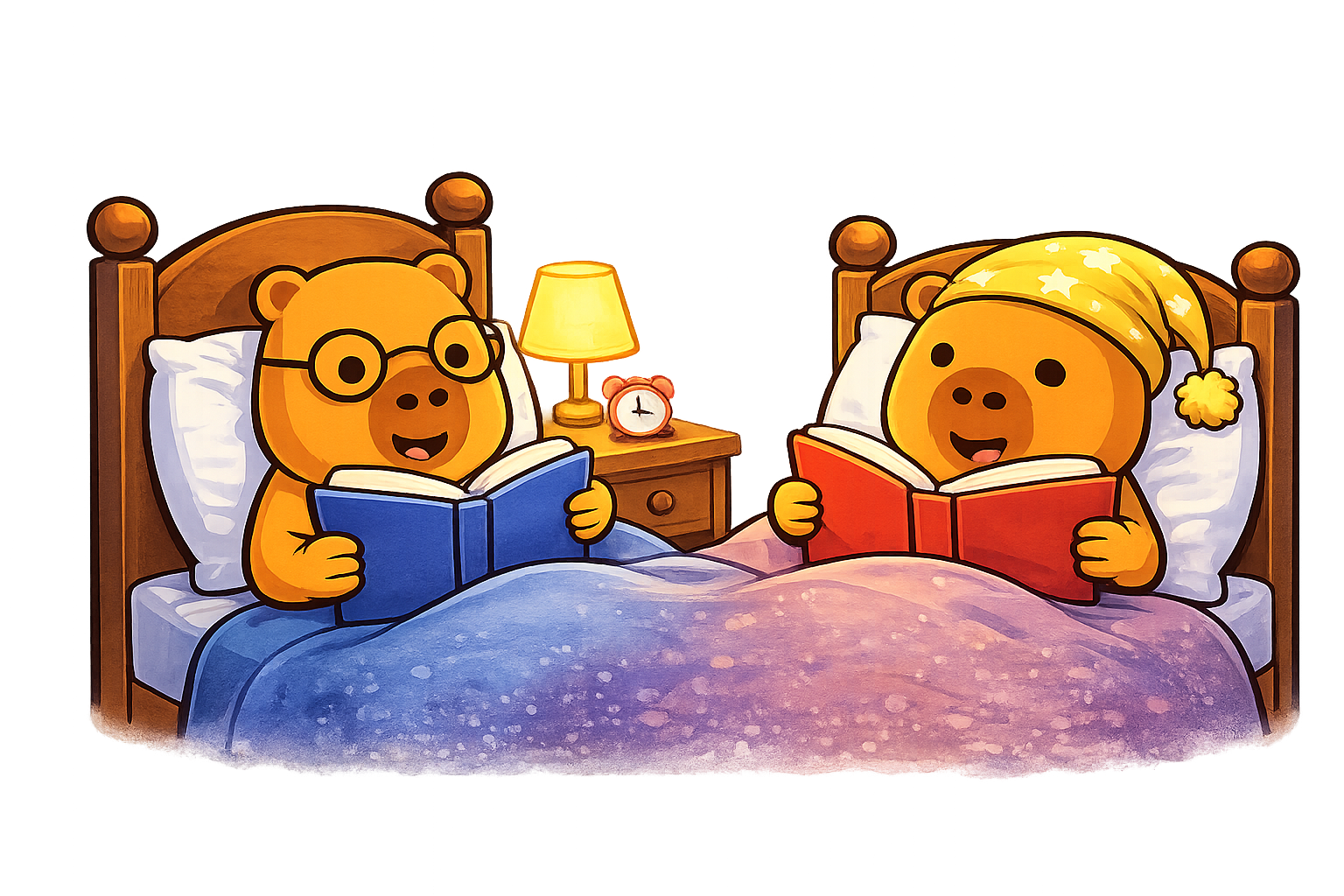 Capybara reading illustration