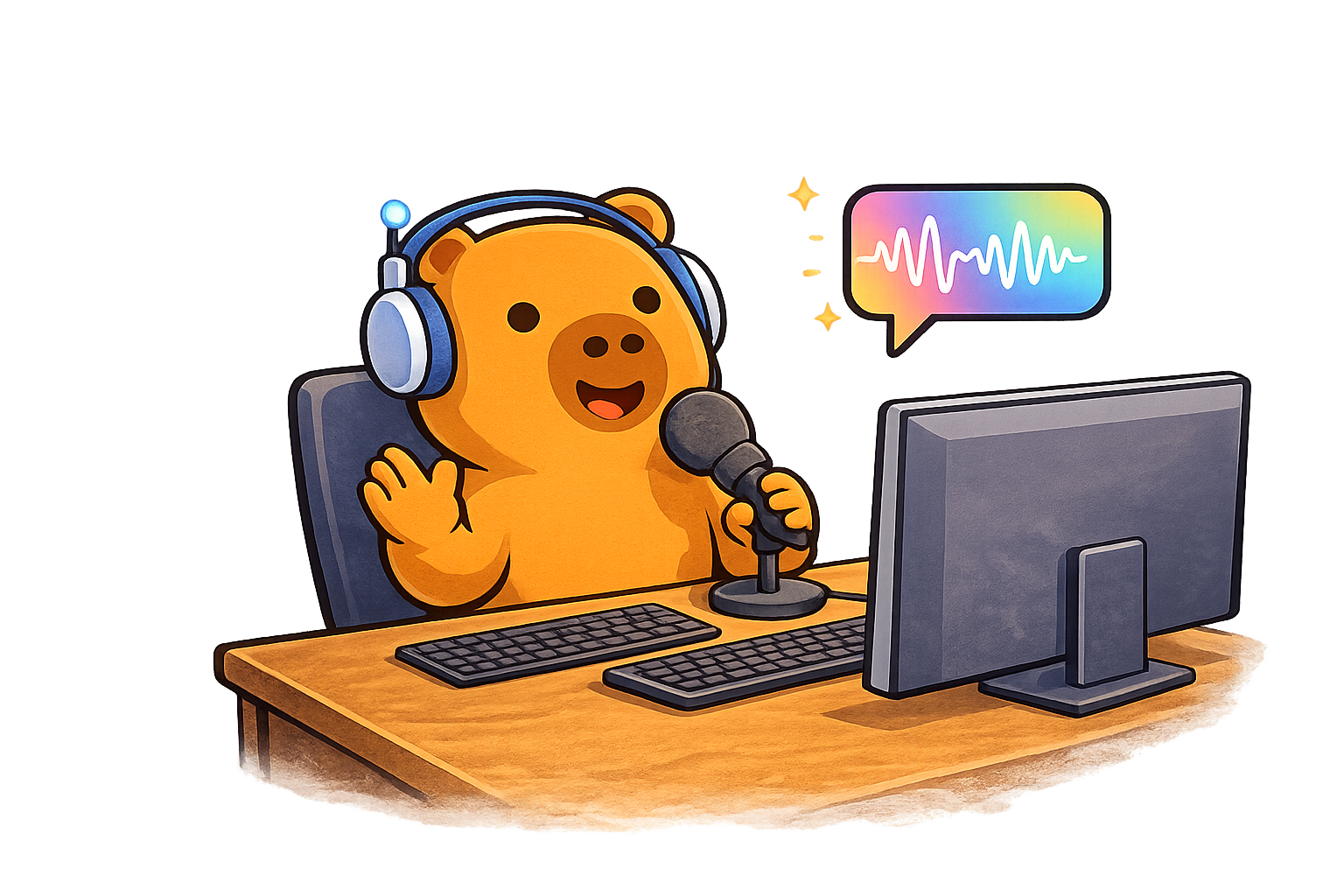 Capybara speaking illustration