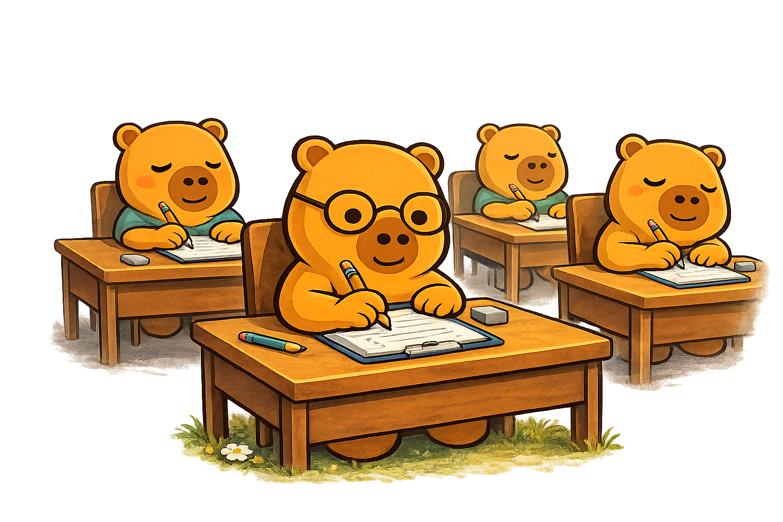 Capybara writing illustration